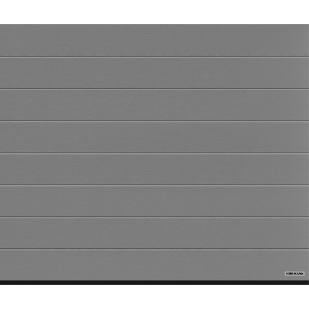 Hrmann rets Port Tilbud med M-Profil og Woodgrain Overflade 2500 mm X 2000 mm BXH Gr&aring; Alu farve Ral 9007